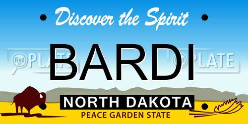 BARDI North Dakota License Plate
