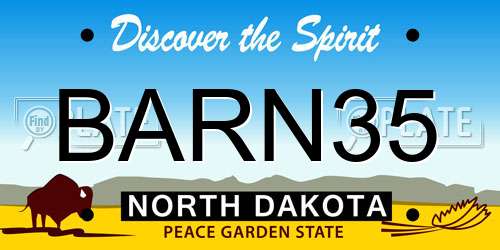 BARN35 North Dakota License Plate