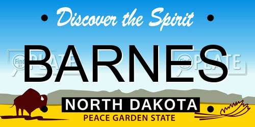 BARNES North Dakota License Plate
