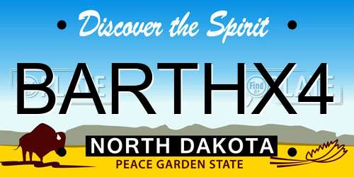 BARTHX4 North Dakota License Plate