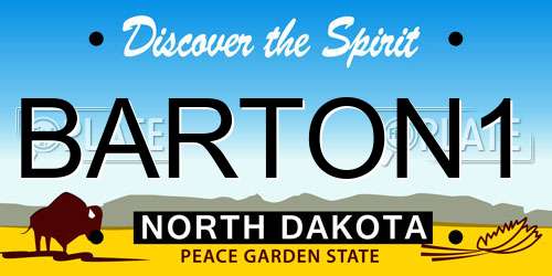 BARTON1 North Dakota License Plate