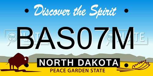 BAS07M North Dakota License Plate