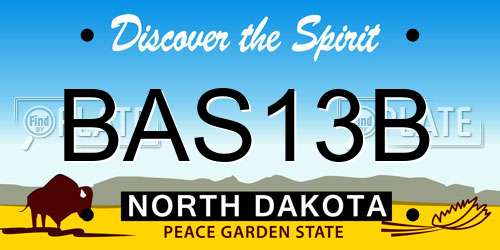 BAS13B North Dakota License Plate