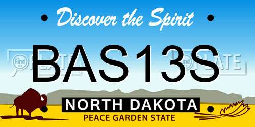 BAS13S North Dakota License Plate