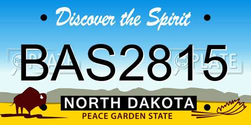 BAS2815 North Dakota License Plate