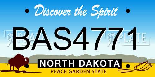 BAS4771 North Dakota License Plate