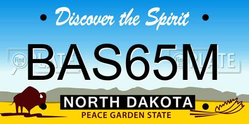 BAS65M North Dakota License Plate