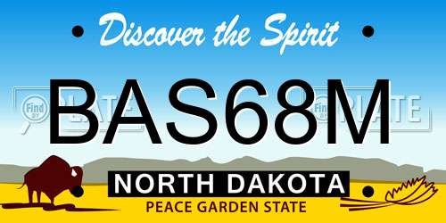 BAS68M North Dakota License Plate