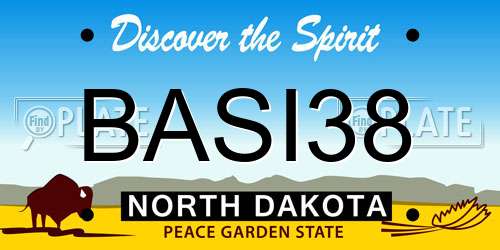 BASI38 North Dakota License Plate
