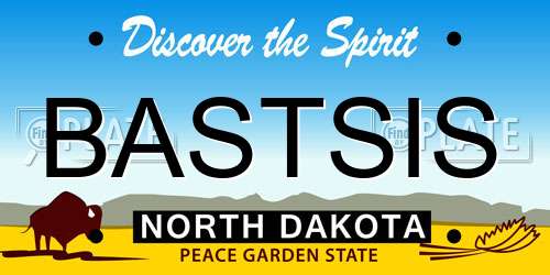 BASTSIS North Dakota License Plate