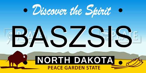 BASZSIS North Dakota License Plate