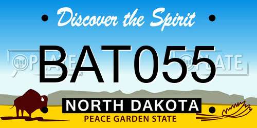 BAT055 North Dakota License Plate