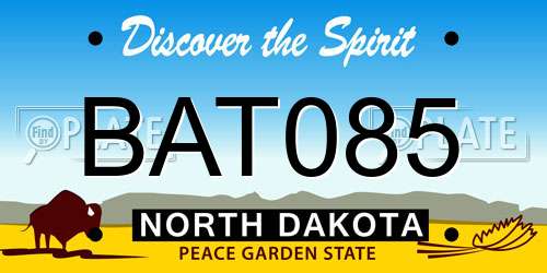 BAT085 North Dakota License Plate
