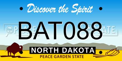 BAT088 North Dakota License Plate