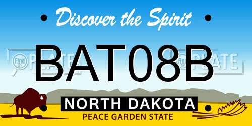 BAT08B North Dakota License Plate