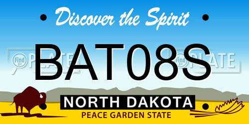 BAT08S North Dakota License Plate