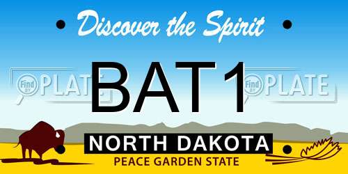 BAT1 North Dakota License Plate