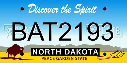 BAT2193 North Dakota License Plate