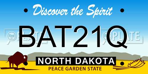 BAT21Q North Dakota License Plate