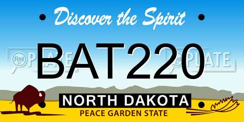 BAT220 North Dakota License Plate