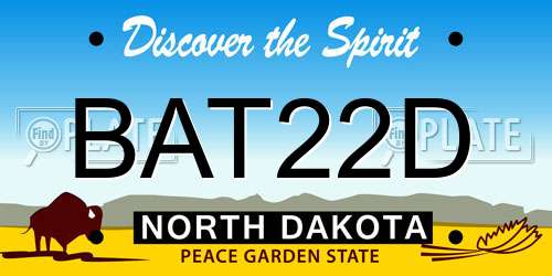 BAT22D North Dakota License Plate