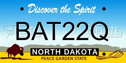 BAT22Q North Dakota License Plate