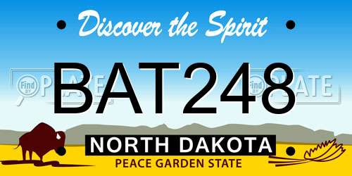 BAT248 North Dakota License Plate