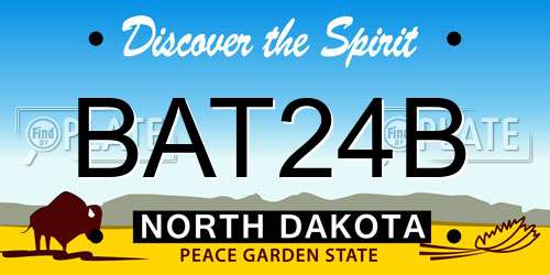 BAT24B North Dakota License Plate