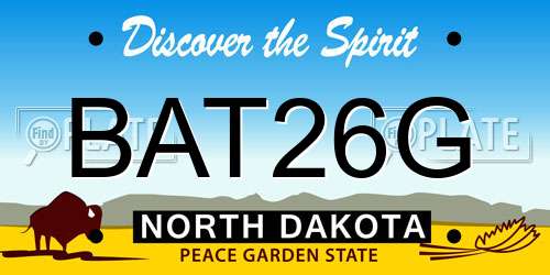 BAT26G North Dakota License Plate