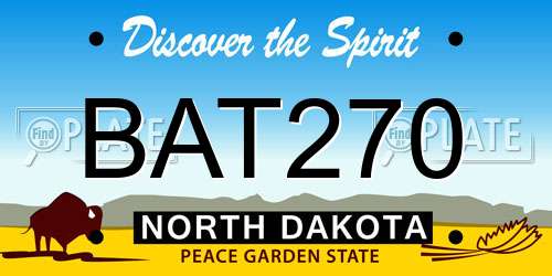 BAT270 North Dakota License Plate