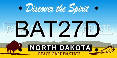 BAT27D North Dakota License Plate