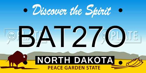 BAT27O North Dakota License Plate