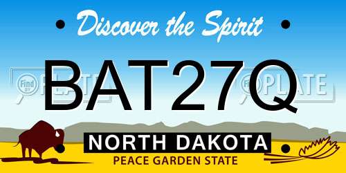 BAT27Q North Dakota License Plate