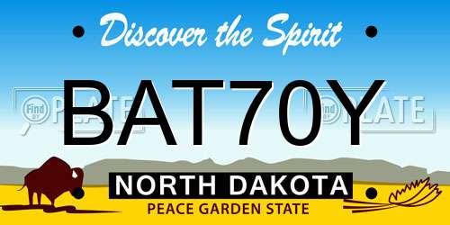 BAT70Y North Dakota License Plate