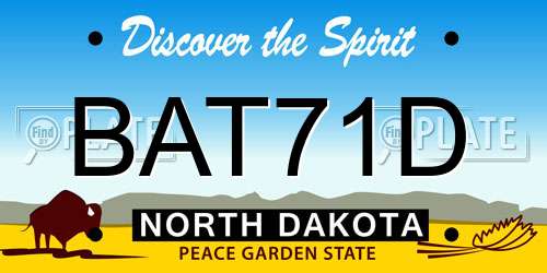 BAT71D North Dakota License Plate