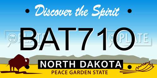 BAT71O North Dakota License Plate