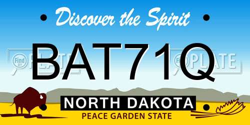 BAT71Q North Dakota License Plate