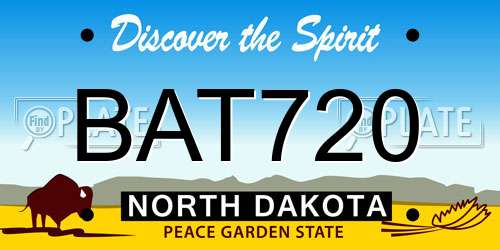 BAT720 North Dakota License Plate