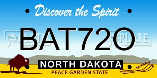 BAT72O North Dakota License Plate