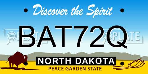 BAT72Q North Dakota License Plate