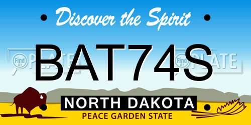 BAT74S North Dakota License Plate