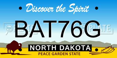 BAT76G North Dakota License Plate