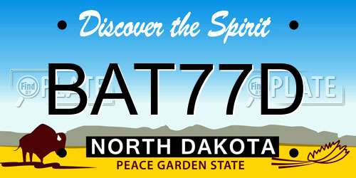 BAT77D North Dakota License Plate