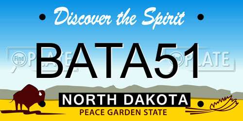 BATA51 North Dakota License Plate