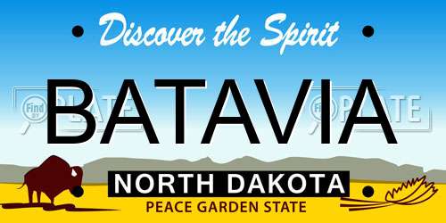 BATAVIA North Dakota License Plate