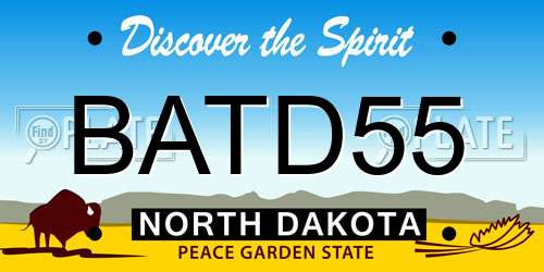 BATD55 North Dakota License Plate
