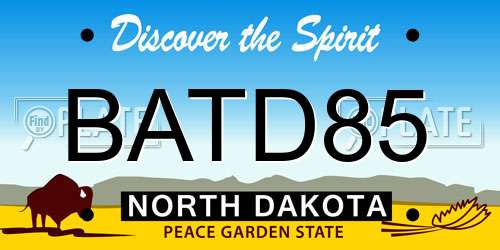 BATD85 North Dakota License Plate