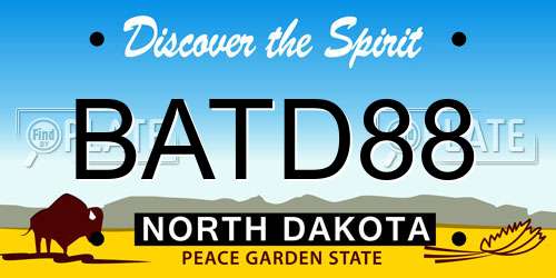 BATD88 North Dakota License Plate