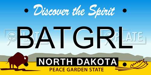 BATGRL North Dakota License Plate