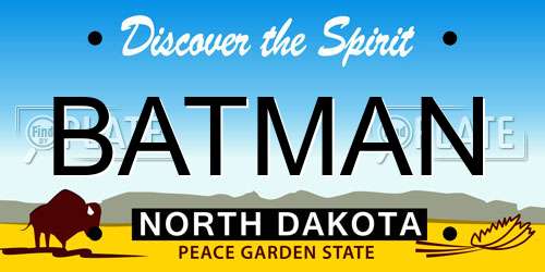 BATMAN North Dakota License Plate